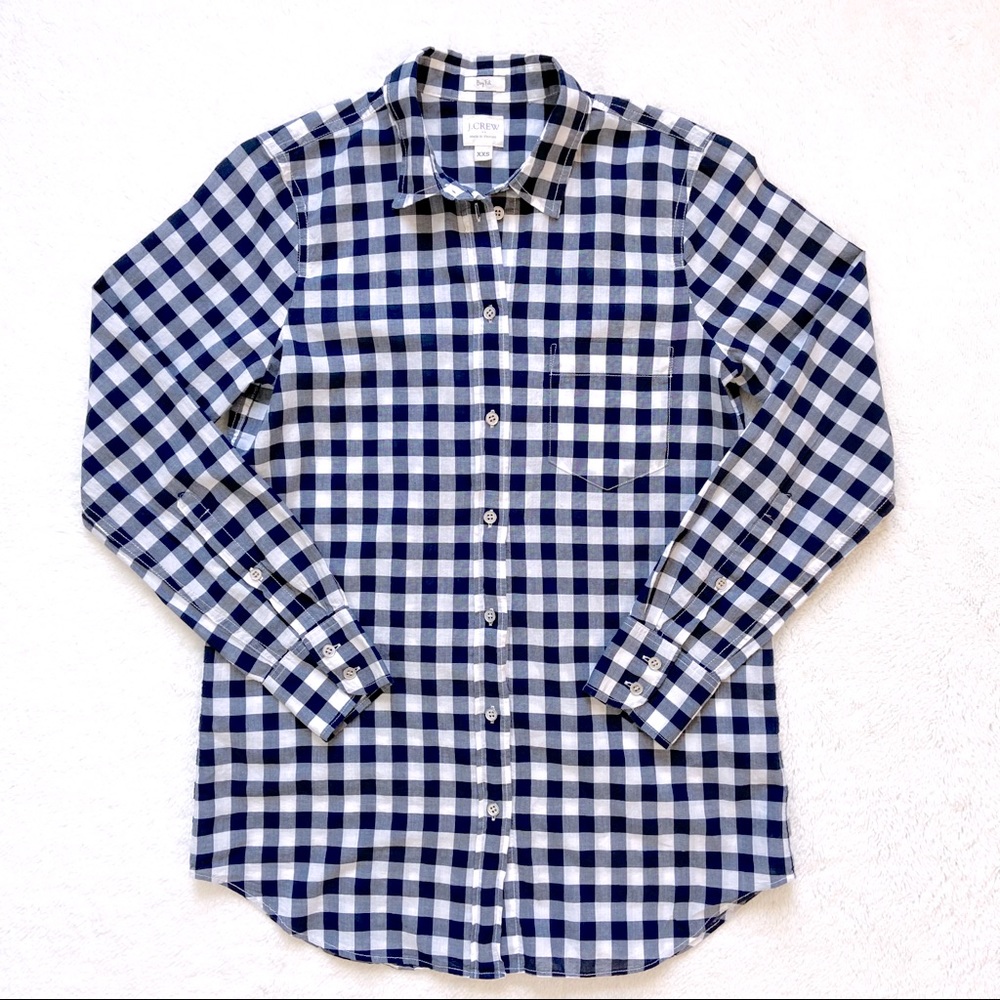 J. crew boy fit buffalo checkered button up top